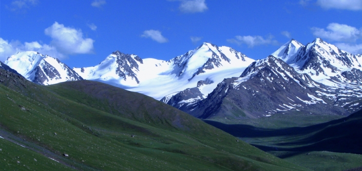 View of mountain range in Kyrgyzstan